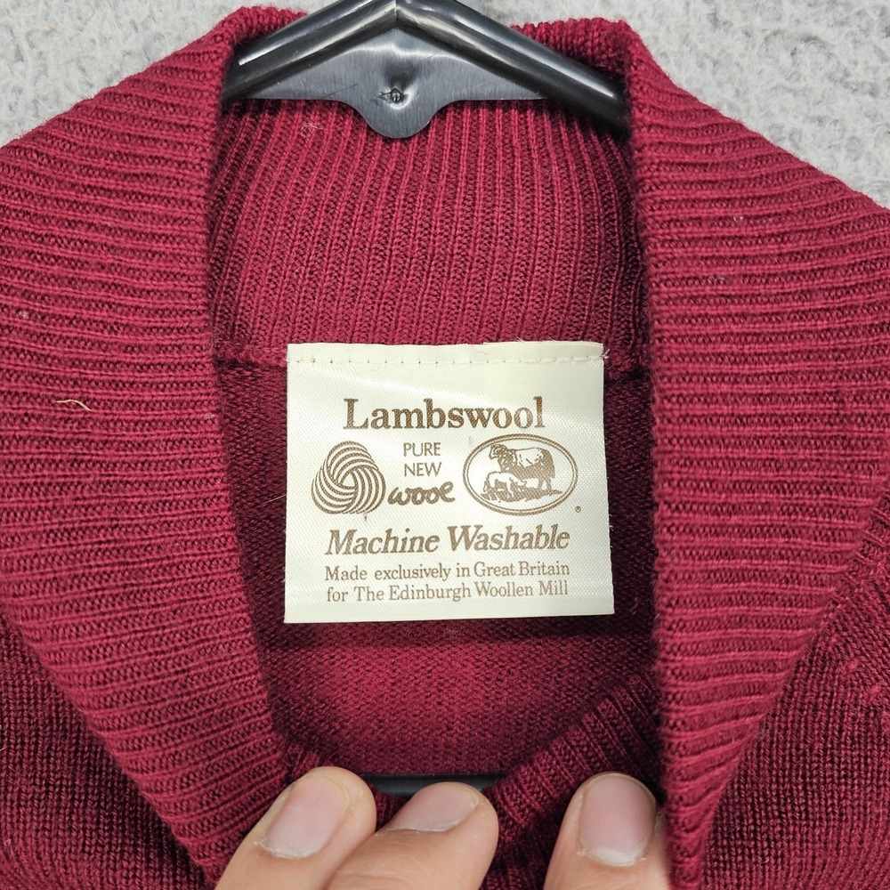 The Edinburgh Woollen Mill Sweater Womens Small Red Lambswool Mock Neck Knit - Picture 3 of 9